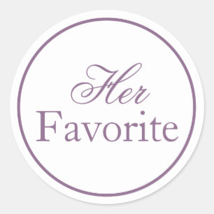 Customizable His and Hers Wedding Stickers Purple