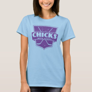 Customizable Hockey Chicks With Sticks Tee Shirsey