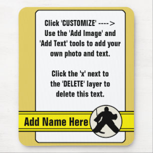 Customizable Hockey Goalie Card Mousemat Mouse Pad