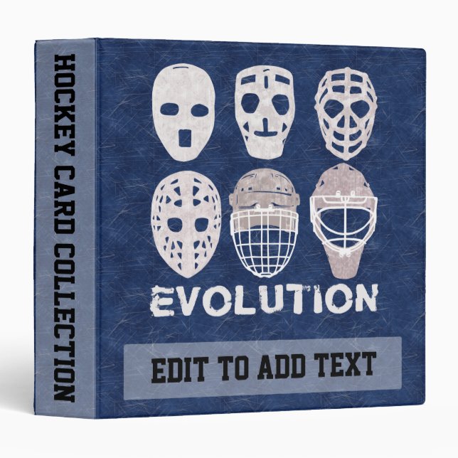 Customizable Hockey Goalie Masks Ring Binder Album (Front/Spine)