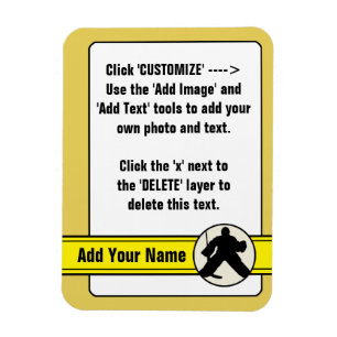Customizable Hockey Goalie Trading Card Magnet