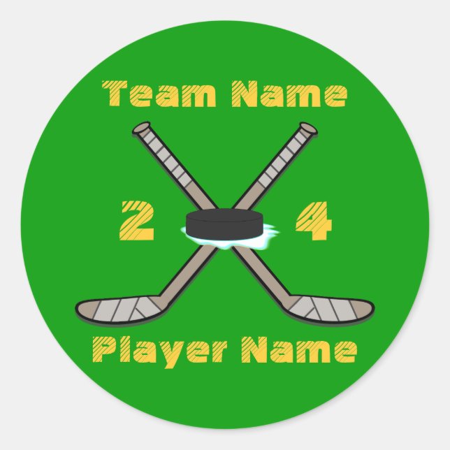 Customizable Hockey Stickers (Front)