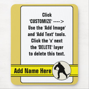 Customizable Hockey Trading Card Template Mousemat Mouse Pad