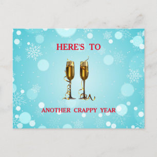 Customizable holiday cheer champagne flutes funny postcard