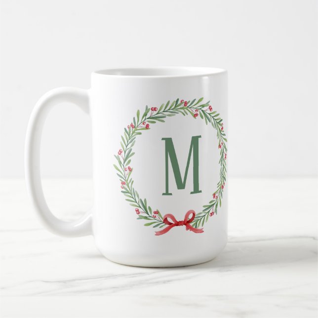 Customizable Holiday Letter Coffee Mug (Left)