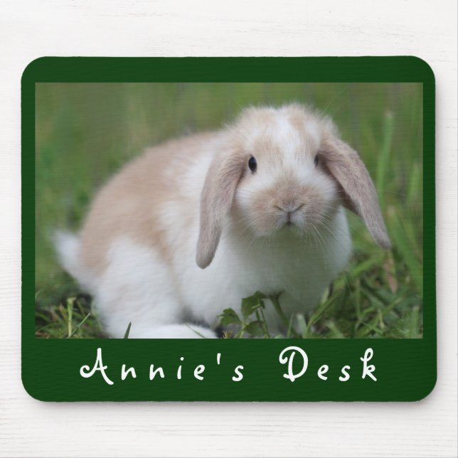 Customizable Holland Lop Bunny Mouse Pad (Front)