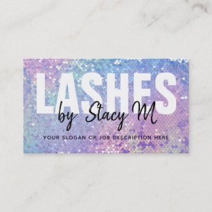 Customizable Holographic Lashes Business Cards