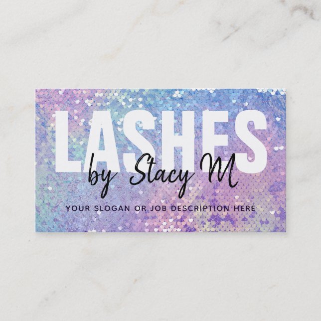 Customizable Holographic Lashes Business Cards (Front)