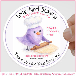 Customizable Home Bakery Bake Shop Watercolor Classic Round Sticker