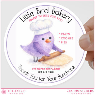 Customizable Home Bakery Bake Shop Watercolor Classic Round Sticker