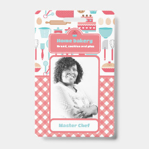 Customizable Home Bakery Professional Chef Photo Badge