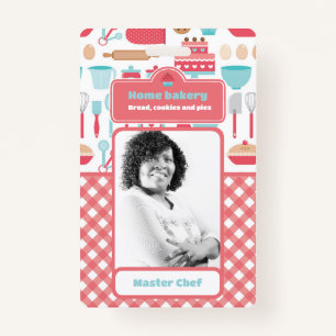 Customizable Home Bakery Professional Chef Photo  Badge