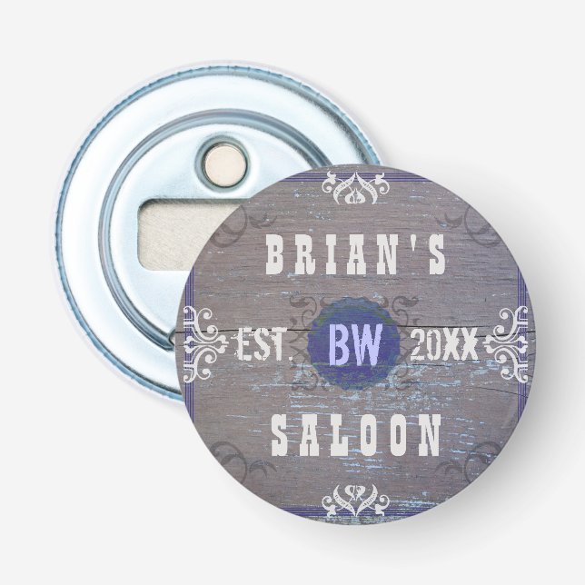Customizable Home Bar Beer Saloon Bottle Opener (Front)