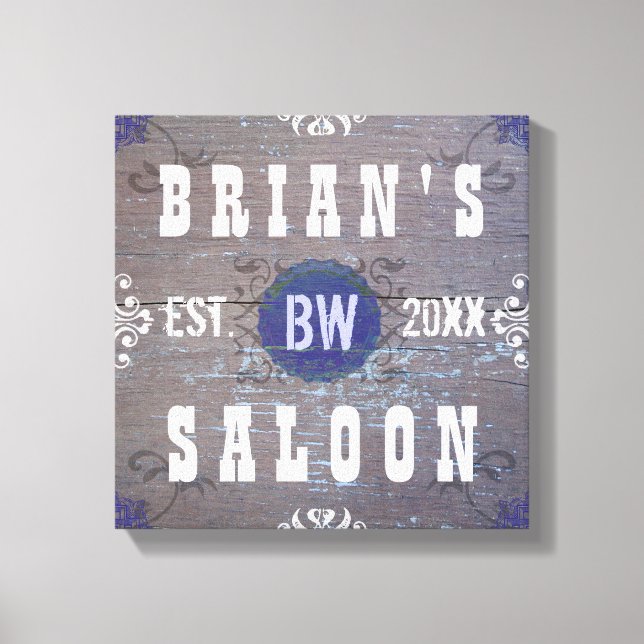 Customizable Home Bar Beer Saloon Canvas Print (Front)