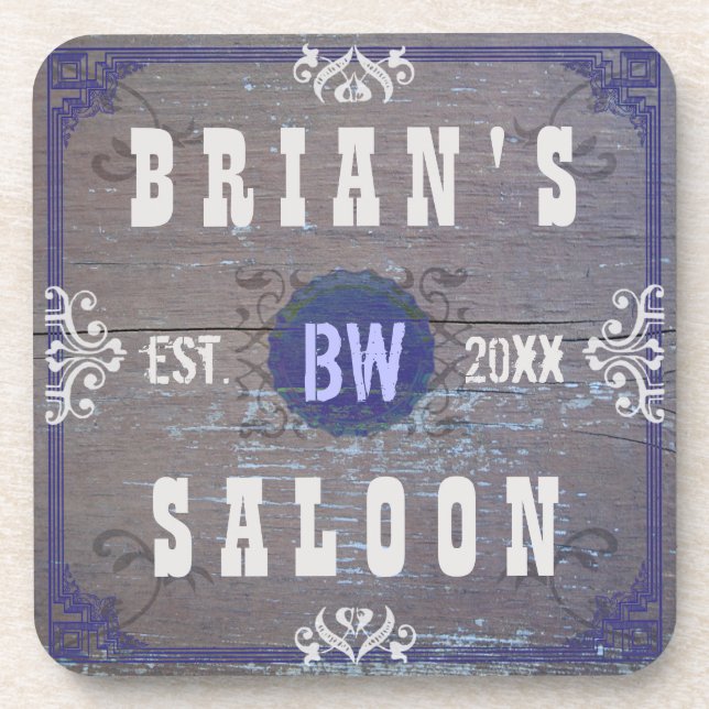 Customizable Home Bar Beer Saloon Coaster (Front)