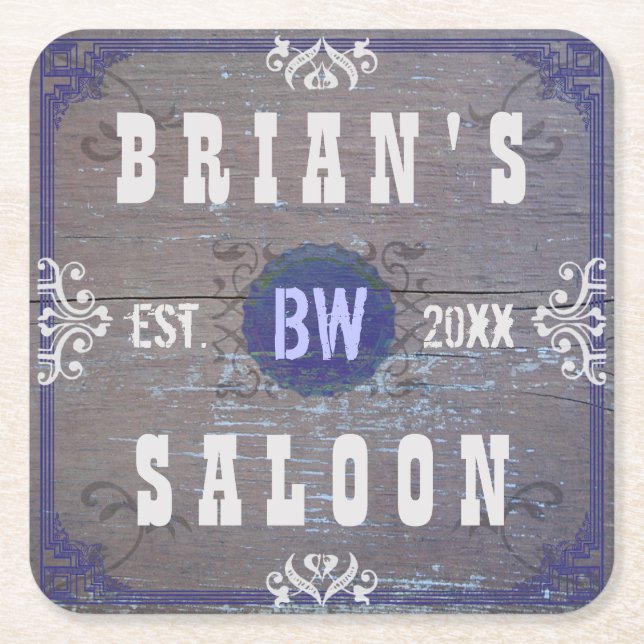 Customizable Home Bar Beer Saloon Square Paper Coaster (Front)