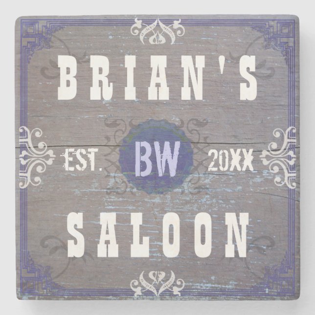 Customizable Home Bar Beer Saloon Stone Coaster (Front)
