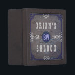 Customizable Home Bar Beer Saloon Tiny Gift Box<br><div class="desc">Create your own, country-western style (rustic American wild west) home bar tiny trinket box using this easy, DIY template. Made to look like old wood with plenty of vintage flourishes in shades of white, grey and blue, these small boxes can be personalized with your own name, initials / monogram and...</div>