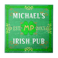 Customizable Home Bar Irish Pub Green