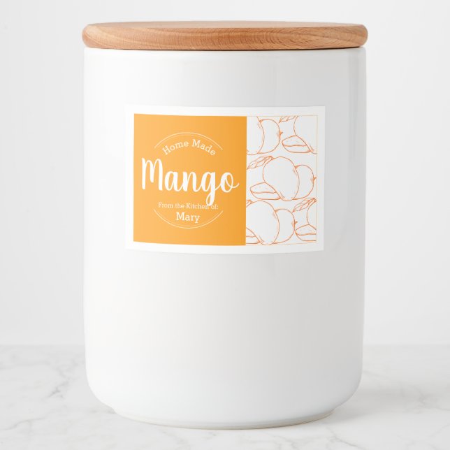 Customizable Home Made Mango Food Label (Front)