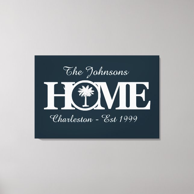 Customizable HOME South Carolina Canvas Print (Front)