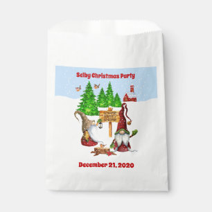 Customizable Home Sweet Home Gnome Winter Scene Favour Bag