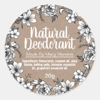 Customizable Homemade Deodorant Label