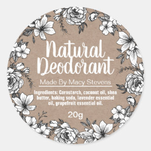Customizable Homemade Deodorant Label