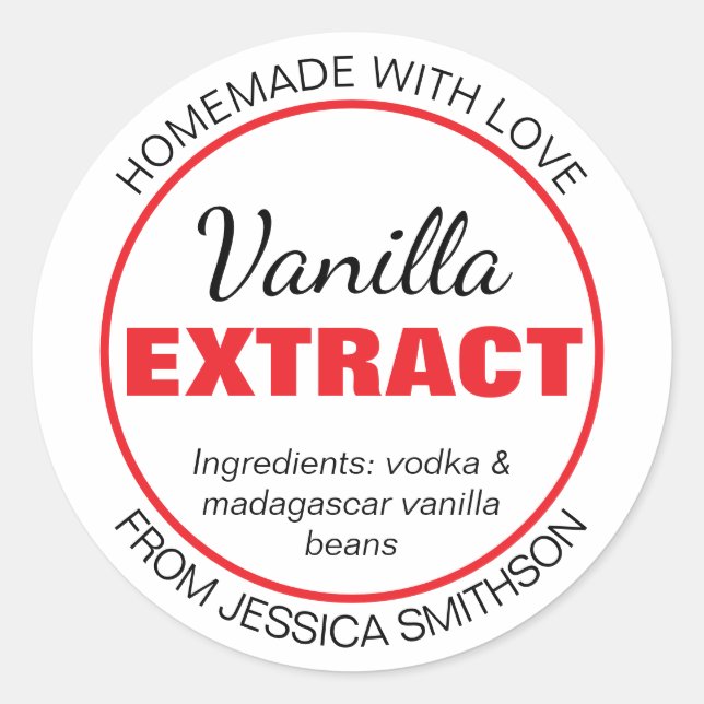 Customizable Homemade Items Label (Front)