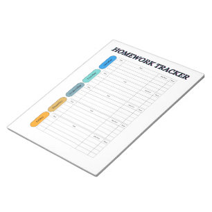 Customizable Homework Tracker Notepad