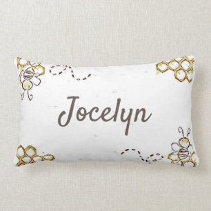 customizable honey bee name pillow