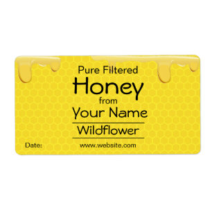 Customizable Honey Labels Honeycomb Add Your Name