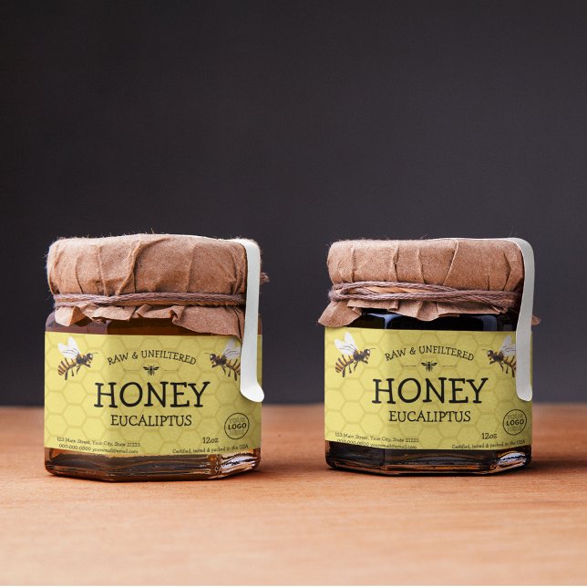 Customizable Honeycomb Honey Jar Label (Customizable Honeycomb Honey Jar Label
)