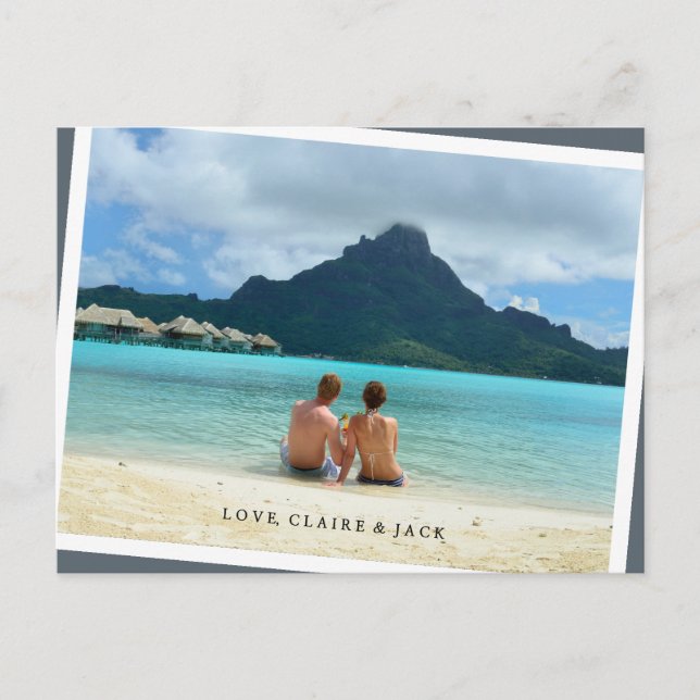 Customizable honeymoon travel card (Front)