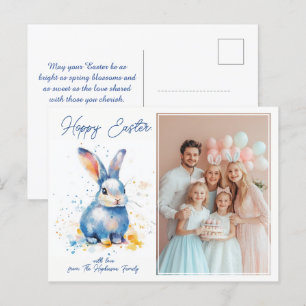 Customizable 🐇Hoppily Ever After Holiday Postcard