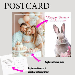 Customizable 🐇Hoppy Easter Charm Holiday Postcard