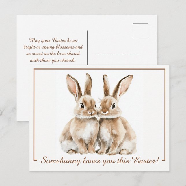 Customizable 🐇Hoppy Easter Delight Holiday Postcard (Front/Back)