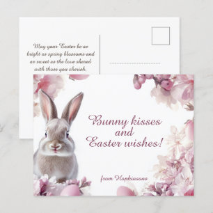 Customizable 🐇Hoppy Easter Wishes Holiday Postcard
