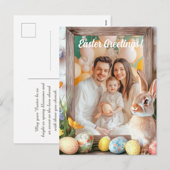 Customizable 🐇Hoppy Easter Wonderland Holiday Postcard (Front/Back)
