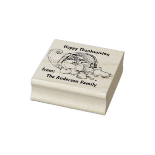 Customizable Horn of Plenty  Rubber Stamp