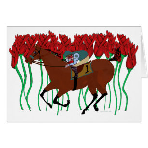 Customizable Horse Racing w/ Roses Design