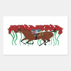 Customizable Horse Racing w/ Roses Design Sticker
