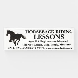 Customizable horseback riding lessons banner sign