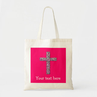 Customizable Hot Pink Cross Tote Bag
