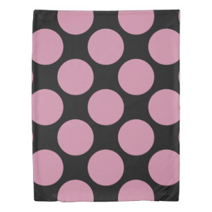 Customizable Huge Polka Dots any Colour on Black Duvet Cover