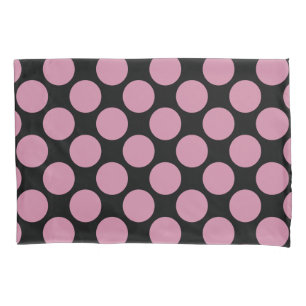 Customizable Huge Polka Dots any Colour on Black Pillowcase