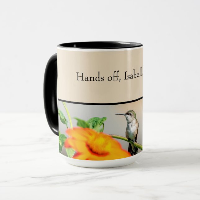 Customizable hummingbird mug (Front Left)