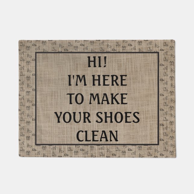 Customizable Humourous text design Doormat (Front)