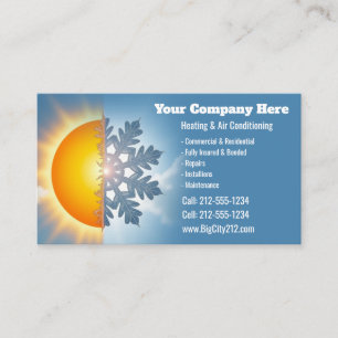 Customizable HVAC Heating & Air Conditioning Business Card