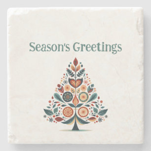 Customizable Hygge Minimalist Christmas Stone Coaster